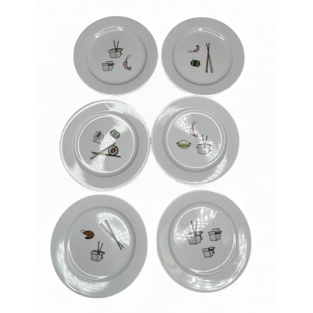 Take Out Jessica Glickman Plates Sushi Appetizer Side Dessert‎ 6.5" Bread Dish 6